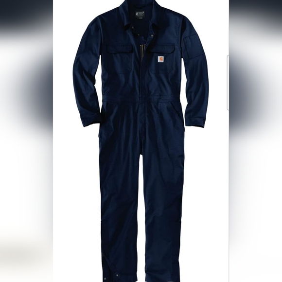 Carharrt Men's Navy Rugged Flex Canvas Coveralls Size 2XL - Picture 1 of 10